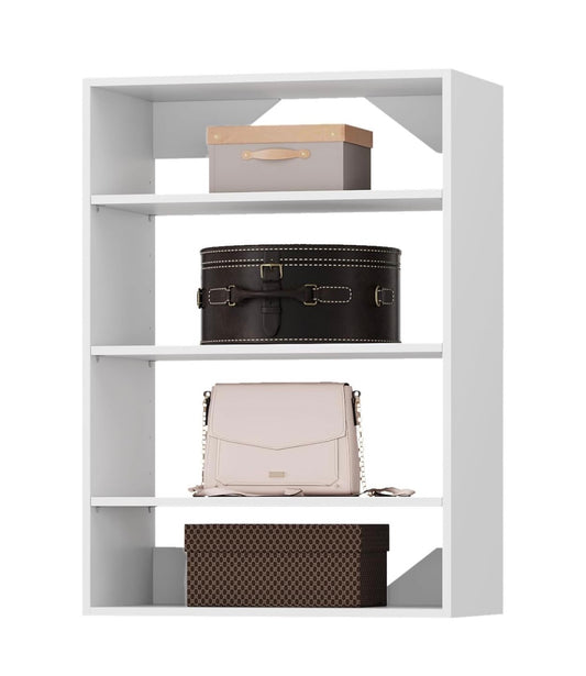 Roomtec 19.5 Inch Shelf Short Tower Closet Unit, Modular Closet System with Shelf, Wardrobe Organizer for Bedroom or Walk-in Closet, Wall Mounted, Customizable Clothes Storage Unit (White) (New in Box)