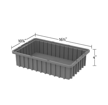 Akro-Mils-Blue Plastic Slotted Dividable Modu Boix Stackable Grid Storage Tote Container 16 1/2 Inch Length X 10 7/8 Inch Width X 4 Inch Height (12 Pack) (New in Box)