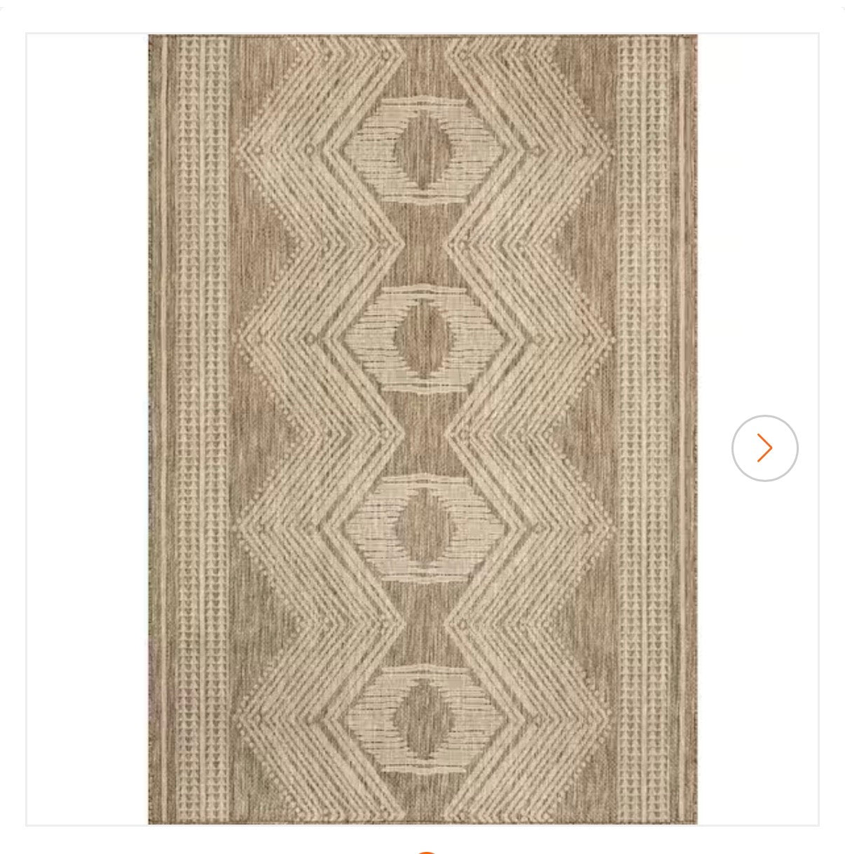 Ranya Tribal Light Brown 6 ft. 7 in. X 9 ft Indoor/Outdoor Patio Area Rug