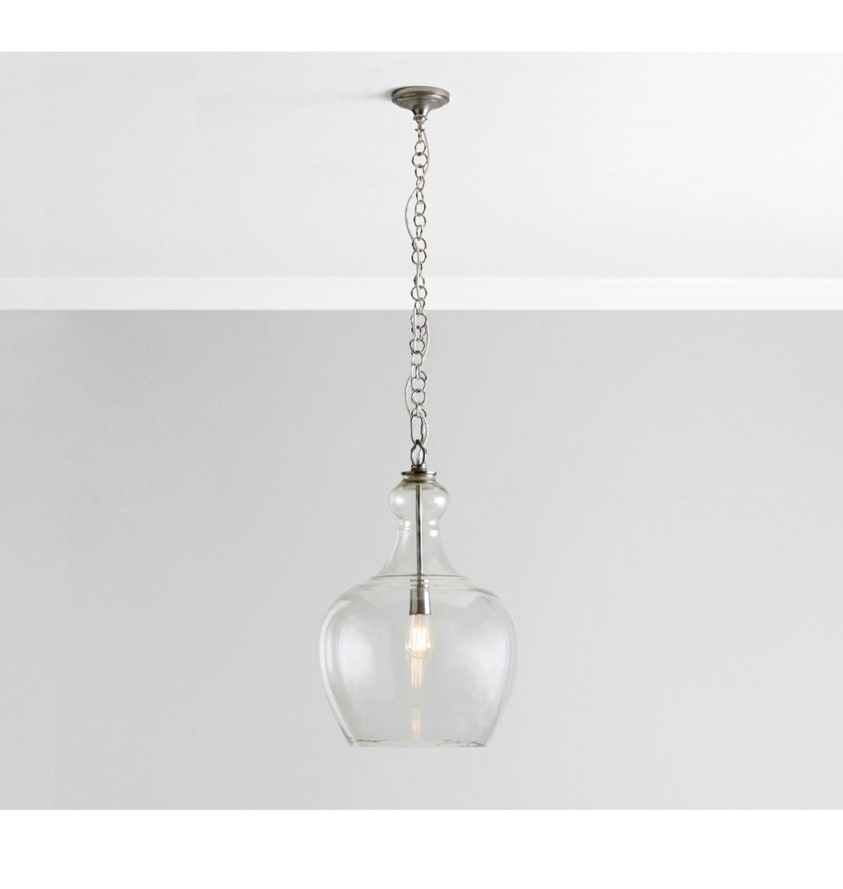Flynn Recycled Glass Pendant, Large 17 Inch (Nickel) (New in Box)