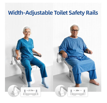 Zeagus Adjustable Toilet Safety Rails 500 lb Toilet Safety Frame Grab Bar 60 Degrees Adjustable & Space Saving Toilet Assist Arms for Seniors, Disabled, Elderly, Mobility-Impaired (New in Box)