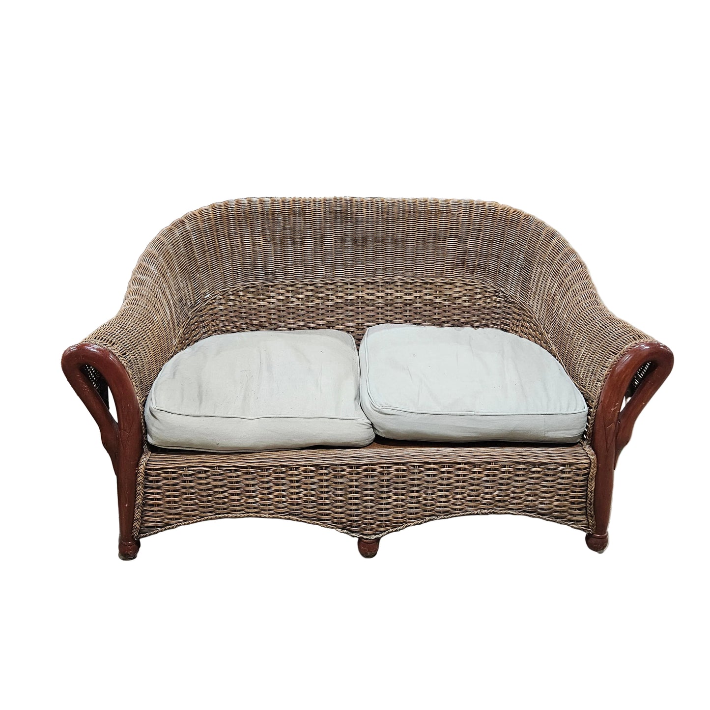 Antique Wicker Swan-Neck Settee