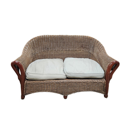 Antique Wicker Swan-Neck Settee