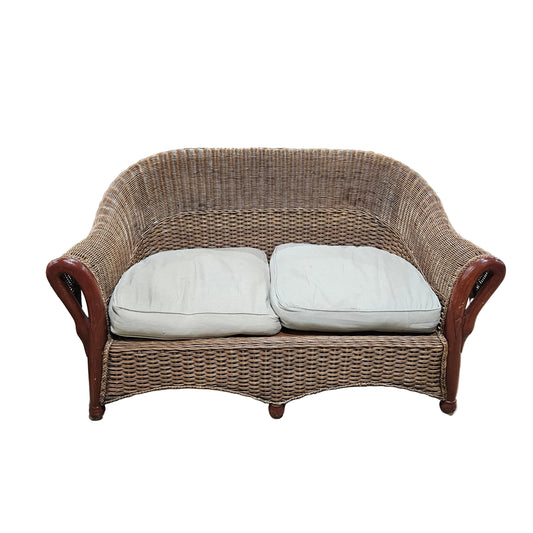 Antique Wicker Swan-Neck Settee