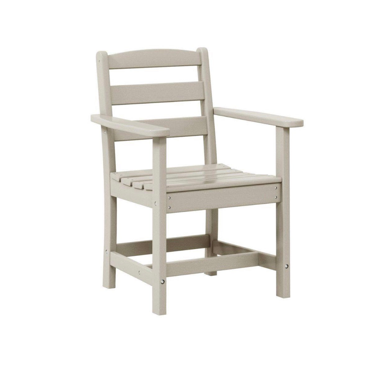 Shoreside All Weather Plastic Outdoor Patio Dining Armchair (Sand Color) (new in Box)