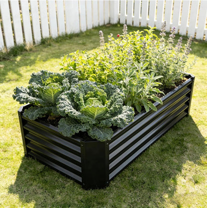 Metal Galvanized Raised Garden Bed Kit 4 Ft. X 2 Ft. 1 Ft. Open Base for Growing Vegetables, Flower, Herbs, Fruits, Succulents Outdoor (New in Box)