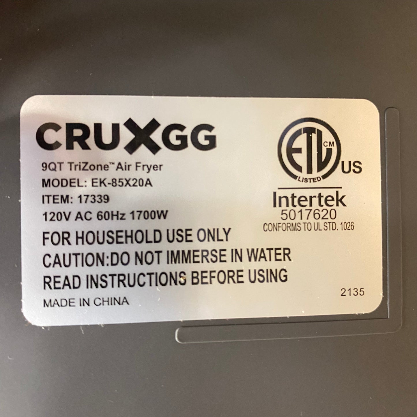 CRUXGG 9-Quart Trizone Air Fryer