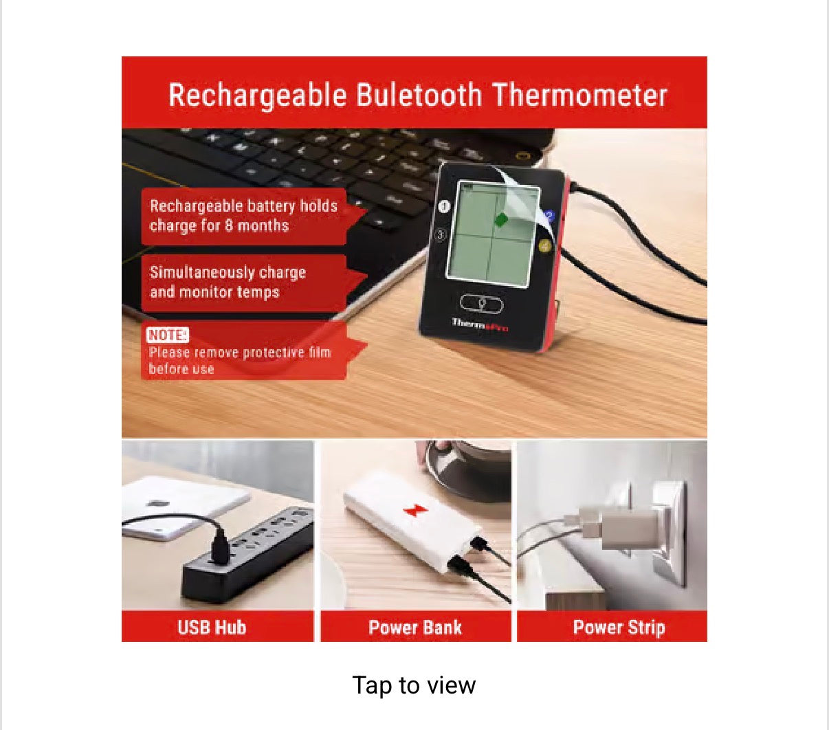 ThermoPro TP25W LCD Bluetooth Enabled Grill/Meat Thermometer
