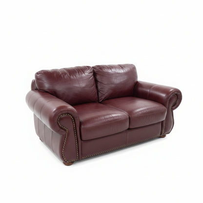 Red Leather Loveseat