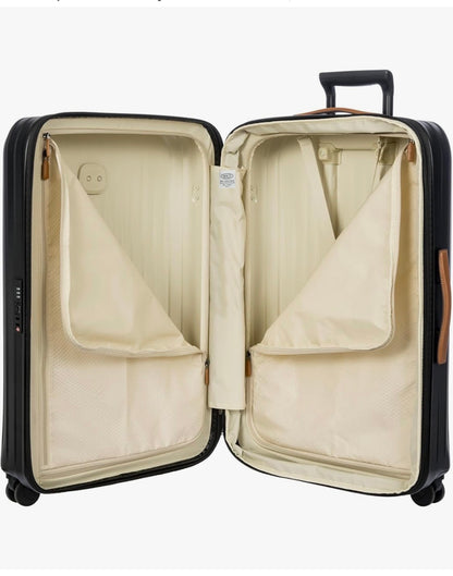 Bric's Taormia Ultra-Light Checked Luggage - Expandable Hard Shell Suitcase with TSA Lock, Anti-Tamper Zippers & 360 Spinner Mobility Wheels 30 Inch (Black) (New in Box)