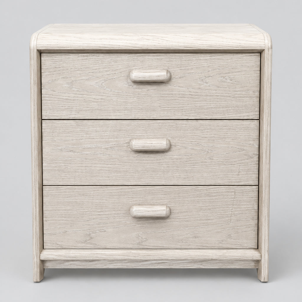 Light-Toned 3 Drawer Nightstand