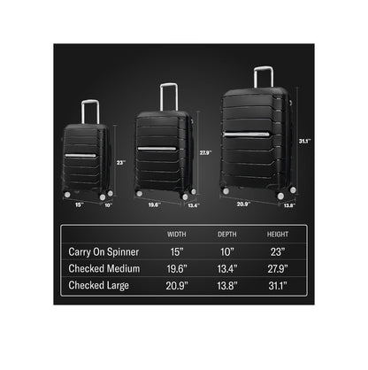 Samsonite Freeform 28 Inch Large Luggage with Dual 360 Degree Spinner Wheels - Checked Suitcase - TSA Lock, Airline-Approved - Lightweight Durable Polypropylene Expandable Hard-shell (Navy) (New in Box)