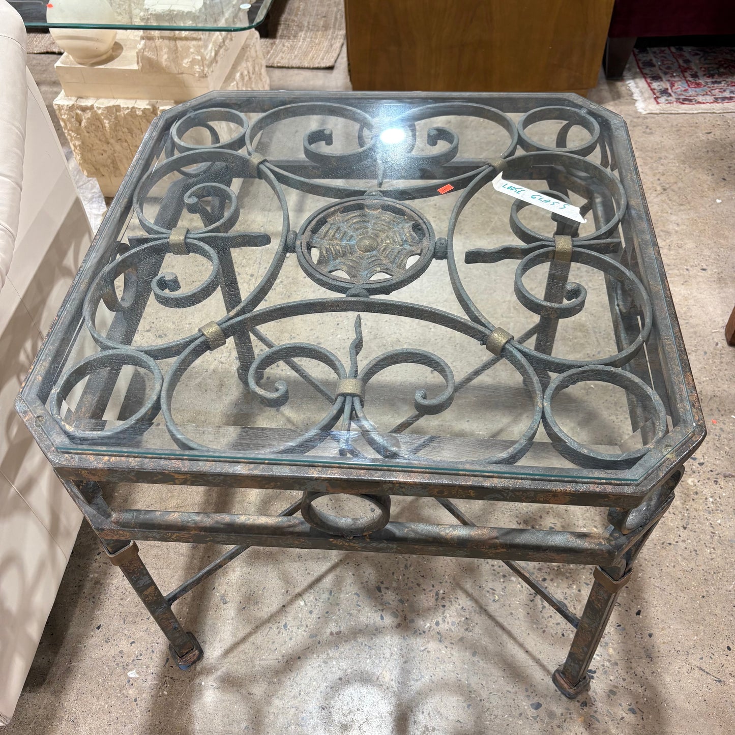 Glass Top Side Table