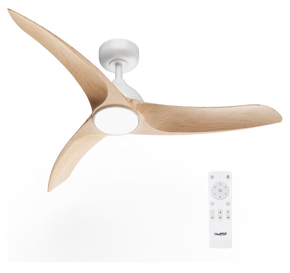 Ceiling Fan with Lights, 42 Inch Low Profile Ceiling Fan with Light and Remote Control, Flush Mount, 3CCT, Dimmable, quiet Reversible Motor, Modern Ceiling Fan for Bedroom Indoor/Outdoor Use (Wood) (New in Box)