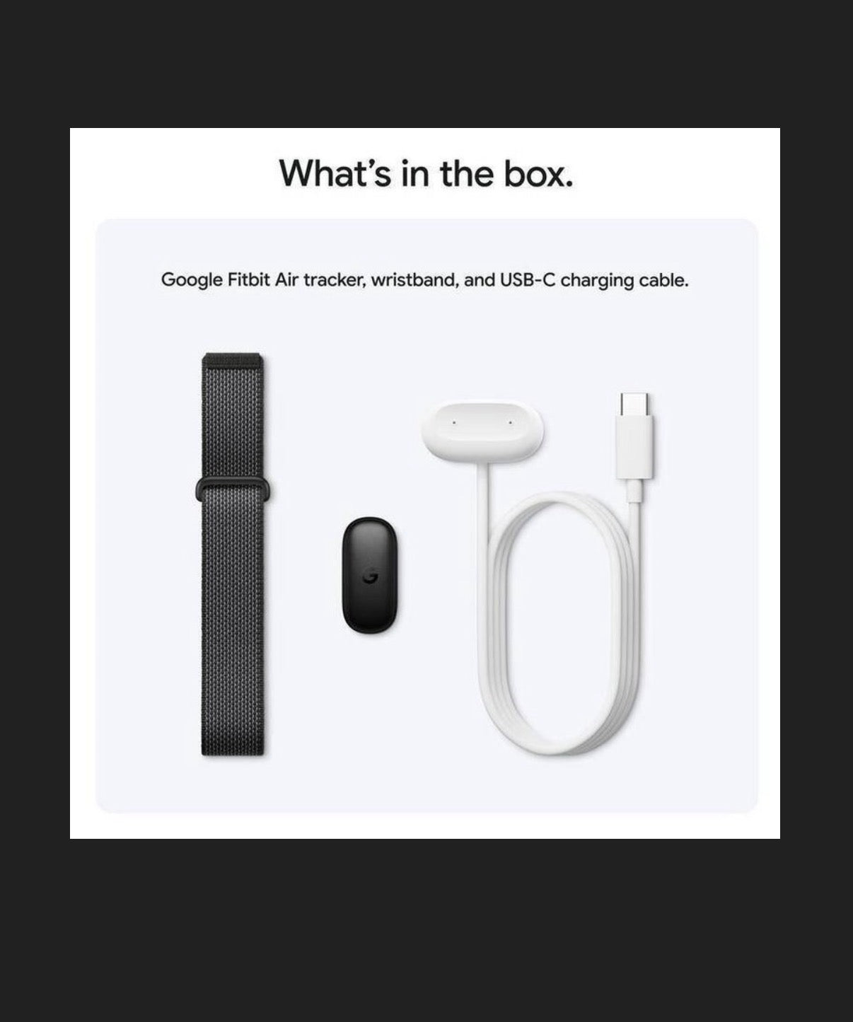 Google Fitbit Air Screenless Fitness and Health Tracker Personalized AI-Powered Coaching (Works with Android and IOS (Obsidian) (New in Box)