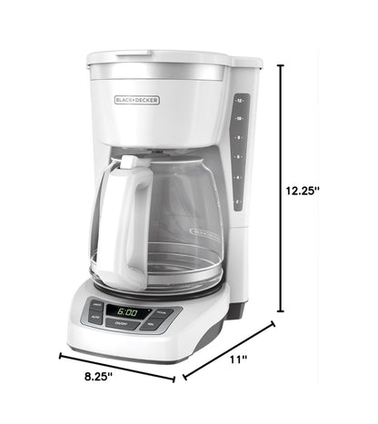 Black & Decker 12 Cup Programmable Coffeemaker (White/Stainless Steel) (New in Box)
