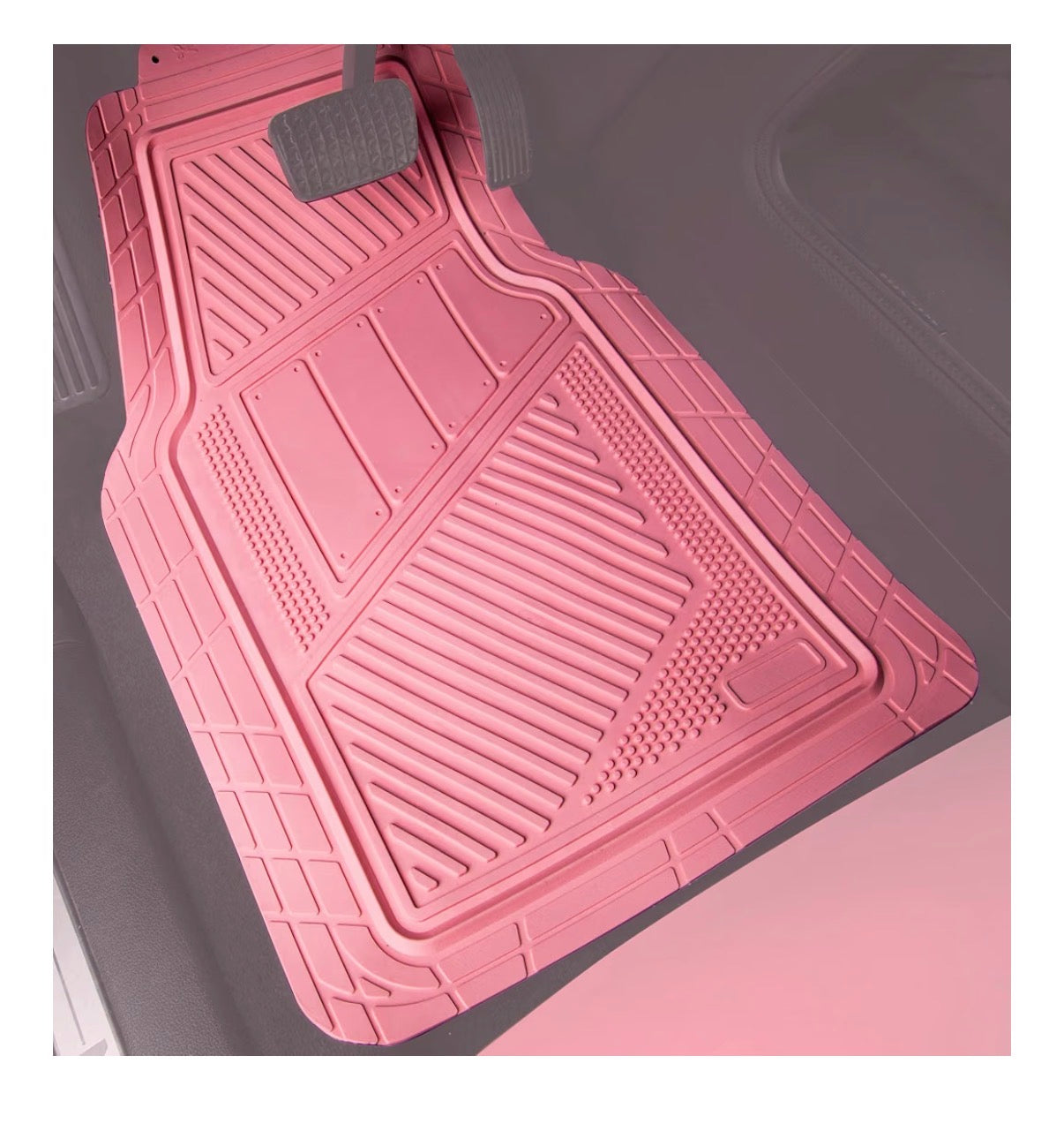 Car Pass Heavy Duty Rubber Floor Mats 4 Piece, Pink Car Mats Full Sets Anti-Slip, Waterproof Universal Trim to Fit for Car SUV Truck, Durable All Weather Automotive Car mats (Pink) (New in Box)