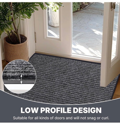 Storystore 3 Ft. X 10 Ft. Front Door Mat Heavy Duty Commercial Mat for Indoor/Outdoor Entryways, Non Slip Rubber Backing Low Profile for Entrance Home, Office, Patio & Garage (Gray) (New in Package)