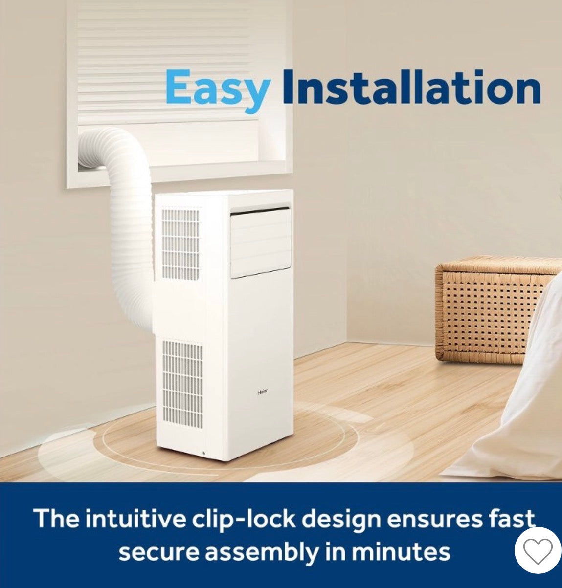 GE Appliances 6000 BTU Portable Air Conditioner Unit - White