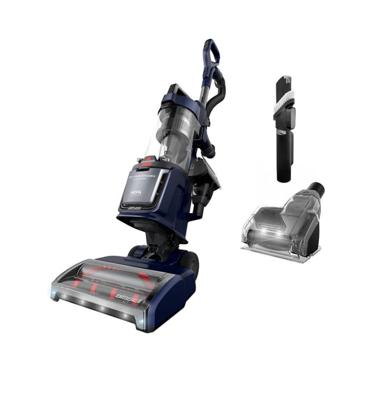 Bissell Pet Hair Eraser DualBrush Upright Vacuum, HEPA Two Brush Rolls with DualBrush Self Cleaning Tech; Furfinder Headlights; Lift off Pod Versatility (Blue) (New in Box)