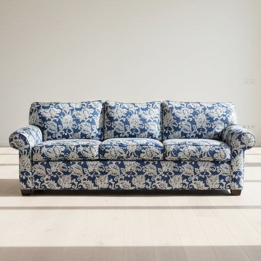 Ethan Allen Contemporary Paisley Upholstered Sofa