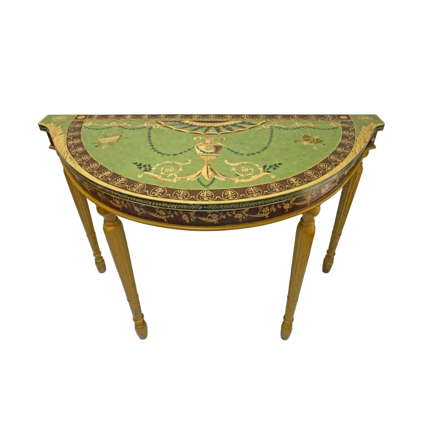 Green Yellow & Brown Sarreid Italy Entryway Console Table