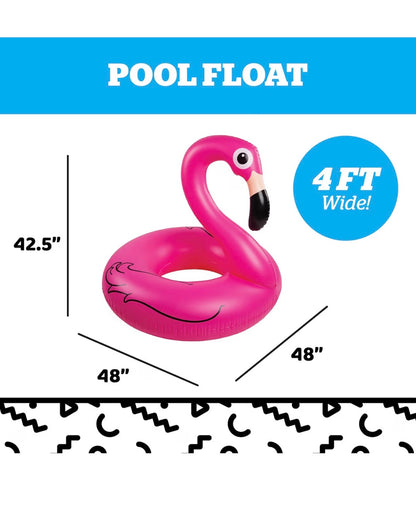 Giant Animal Pool Float, Inflatable Floatie Tube, Blow Up Swim Ring, Outdoor Summer Pool Party Water Toy (Pink Flamingo) (New in Box)