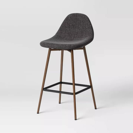 (New) 24.5" Copley Counter Height Barstool with Footrest Dark Gray