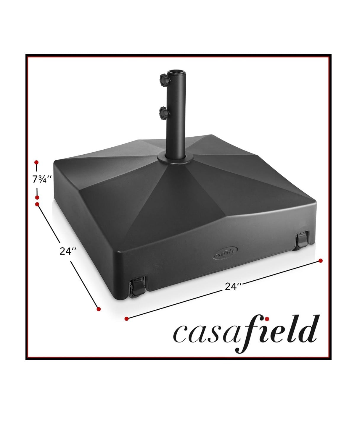 Casafield Patio Ukmbrella Base-Fillable to 130lbs Weighted Stand with Wheels for Outdoor/Lawn or Pool Deck Umbrellas up to 12ft (Black) (New in Box)