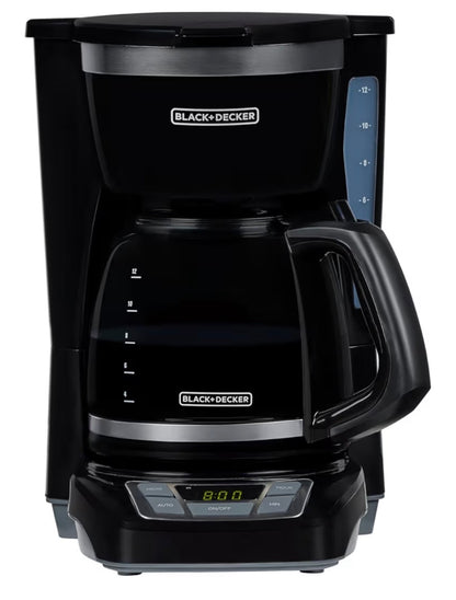 Black & Decker 12 Cup Drip Coffee Maker with Vortex Brewing for Rich Coffee Extraction, Programmable Timer, Sneak-A-Cup and Auto Shutoff (Black) (New in Box)