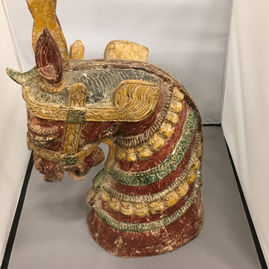 Carved Horse Head Sculpture