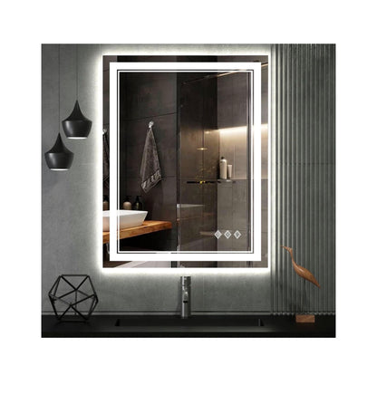 LED Bathroom Mirror 24 Inch X 32 Inch Vanity Mirror with Lights Gradient Front and Backlit Bathroom Mirror with Lights, 3 colors Dimmable CRI>90, IP54 Enhanced Anti-Fog (New in Box)