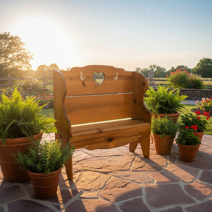 Handmade Country-Style Wooden Storage Bench
