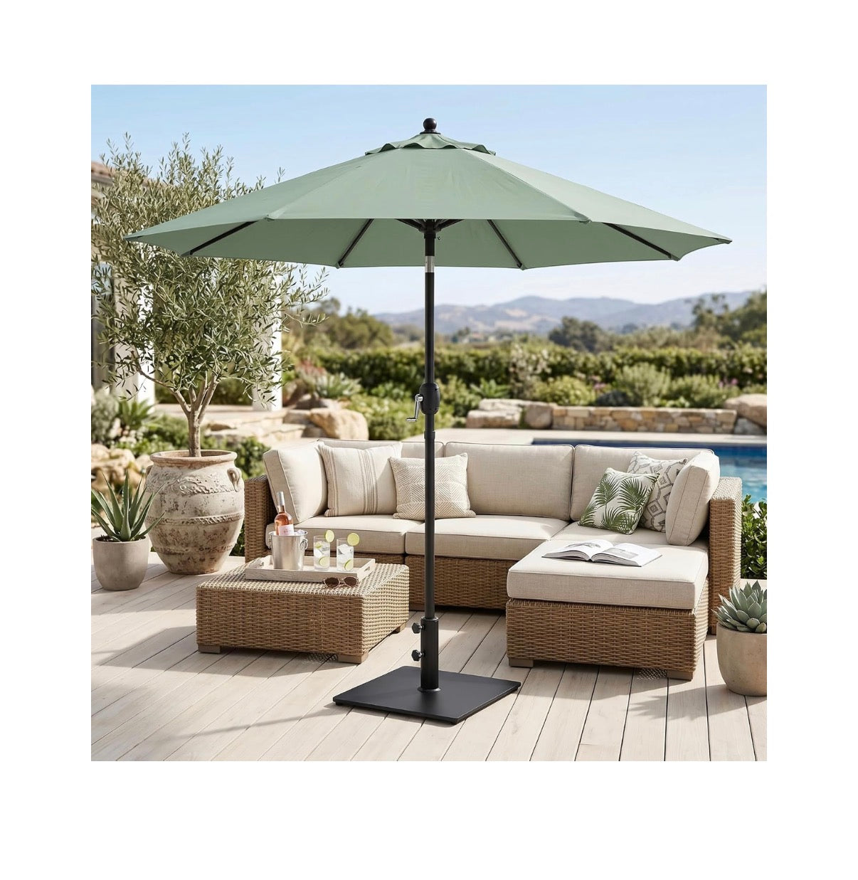 38 lb Heavy Duty Square Steel Plate Patio Market Table Umbrella Base Stand Weight for Outdoors (Black) (New in Box)