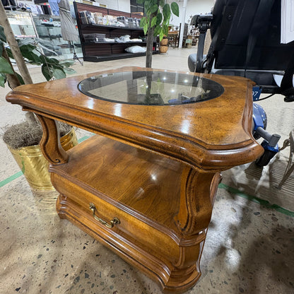 Glass Top Insert End Table