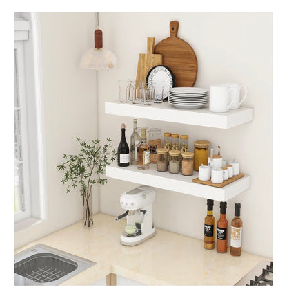 30 Inch Floating Shelves 12-Inch-Deep White Floating Shelve Set of 2