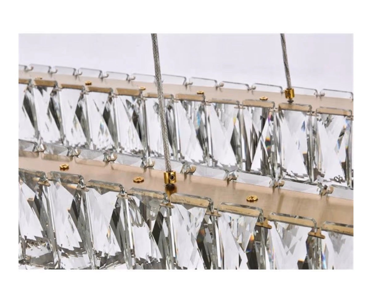 Elegant Lighting Monroe 42 Inch Led Double Rectangle Pendant In Gold