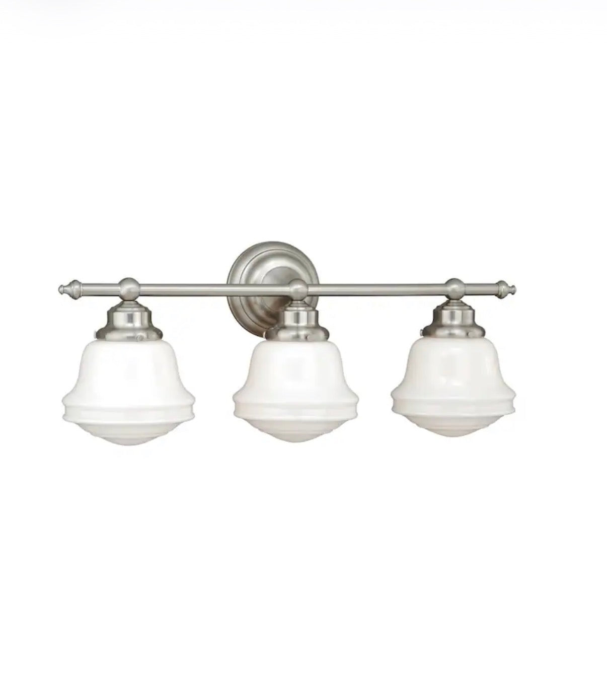 Huntley 24 inch 3 light satin nickel transitional bathroom vanity light bar