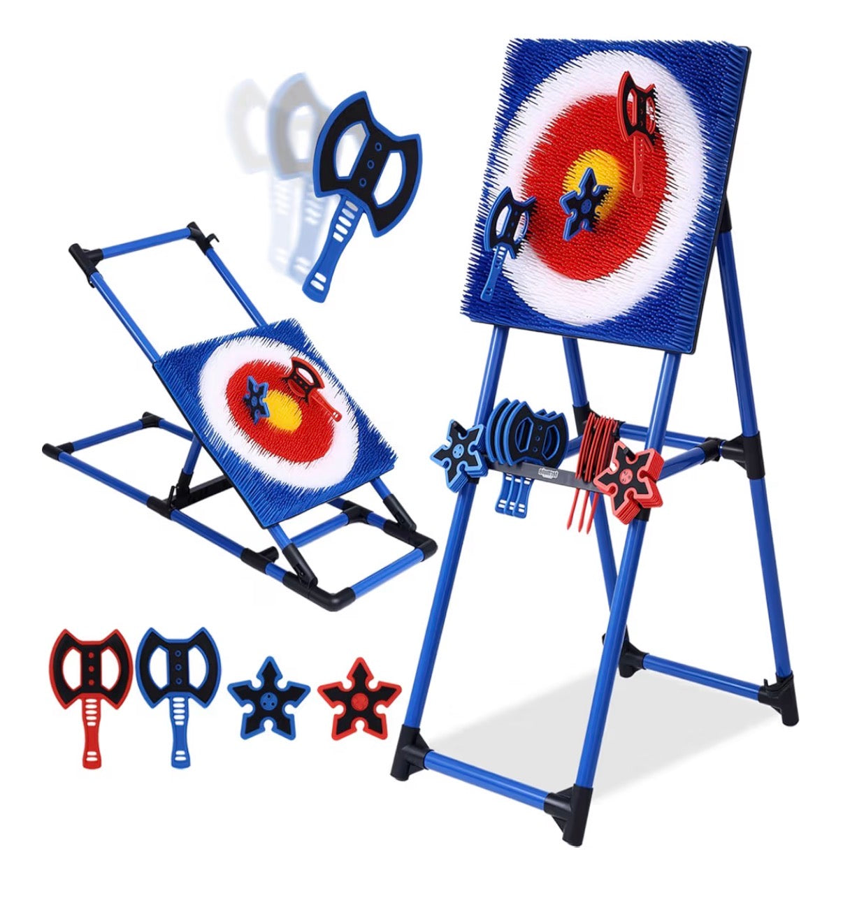 Axe Throwing Bristle Target with 8 Throwing Axes Set, Axe Throwing Game for Indoor & Outdoor Yard Games