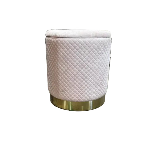Velvet Luxurious Round Ottoman Storage Box