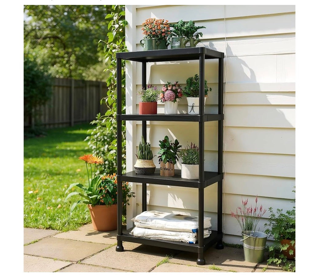 SAMRELAX 5 Tier Heavy Duty Plastic Storage Shelves Organizer with Sturdy A-Frame Design Heavy Duty Freestanding Garage Shelving Unit, Space-Saving Vertical Storage Rack for Basement23.6 Inches Wide X 52.6-Inch-Tall X 11.8 Inch Depth (New in Box)