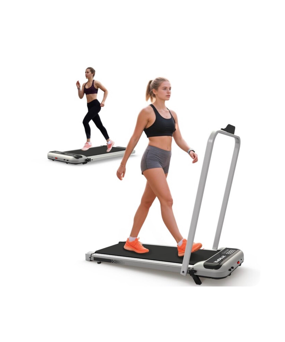 3-in-1 Under Desk Treadmill with Incline Foldable for Home Walking Pad with Handlebar Remote Control (New in Box) (Silver)