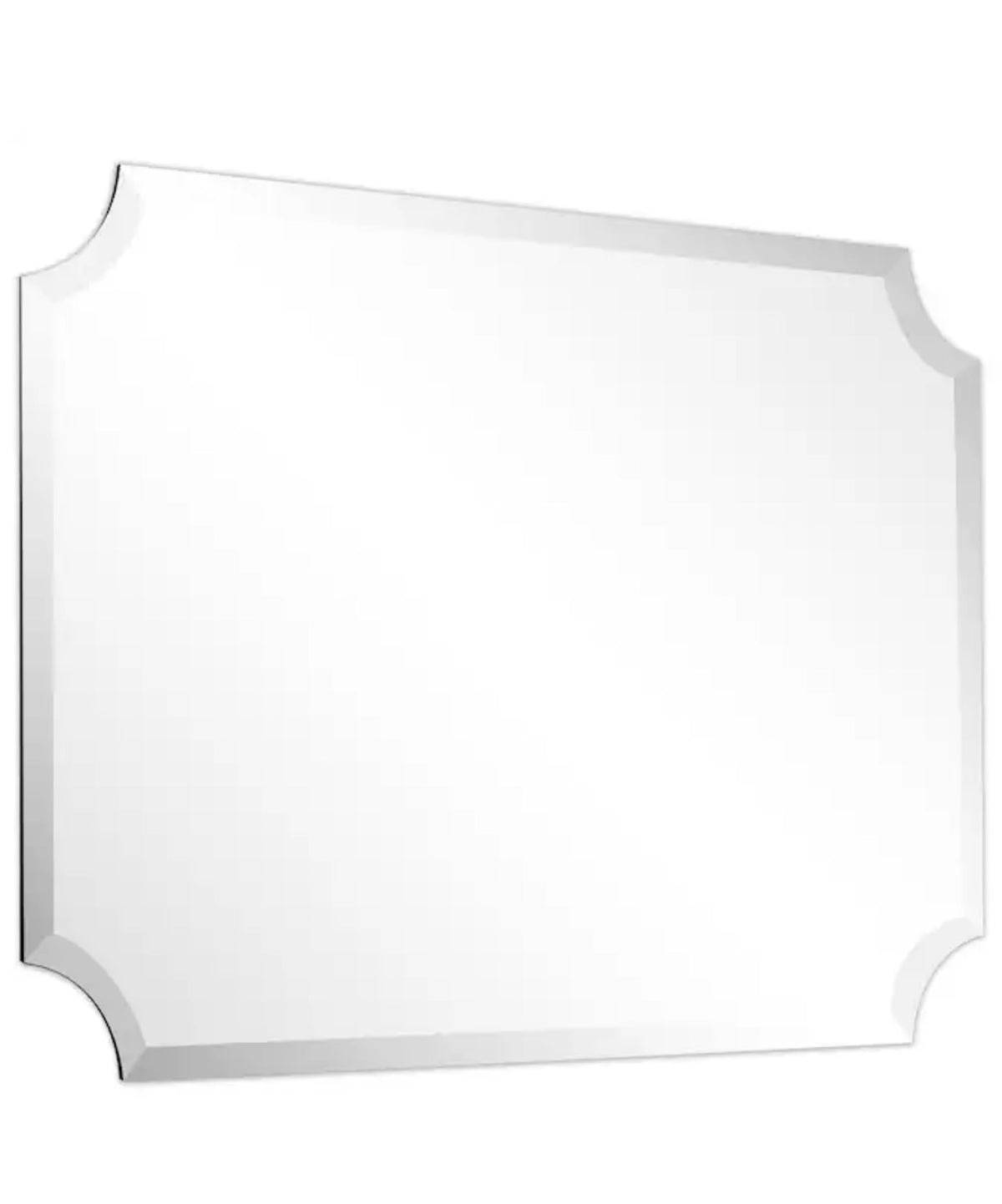Wall Mirror 24 Inch W X 36 Inch Height Rectangle Clear Beveled Frameless Wall Mirror (New in Box)