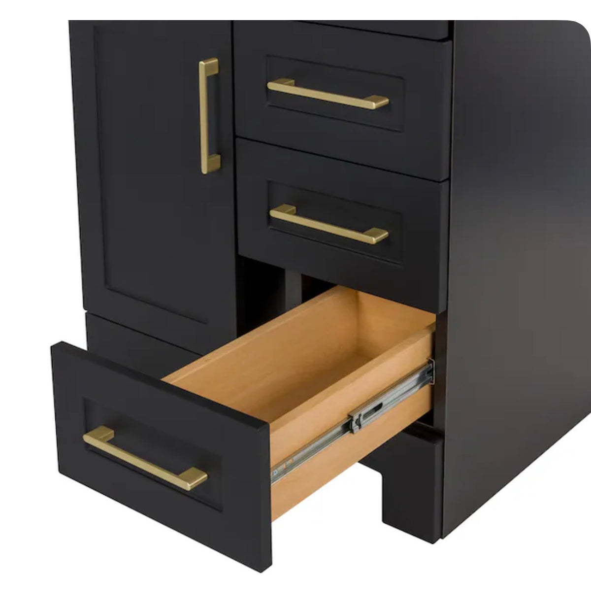 Cauley 24 Inch Black Single Sink Bathroom Vanity with White Cultured Marble Top (Fully Assembled; New in Box)