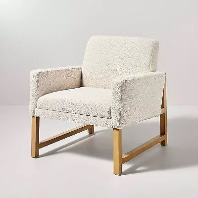 Boucle Upholstered Accent Arm Chair - Cream - Hearth & Hand with Magnolia