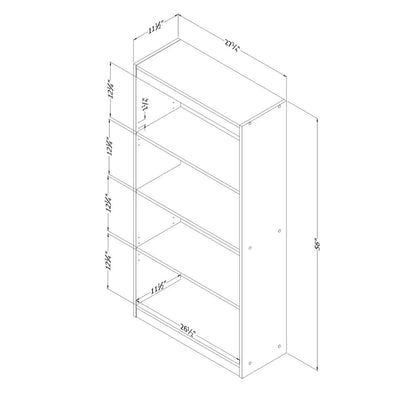 South Shore 4 Shelf Bookcase (Black) (New in Box)