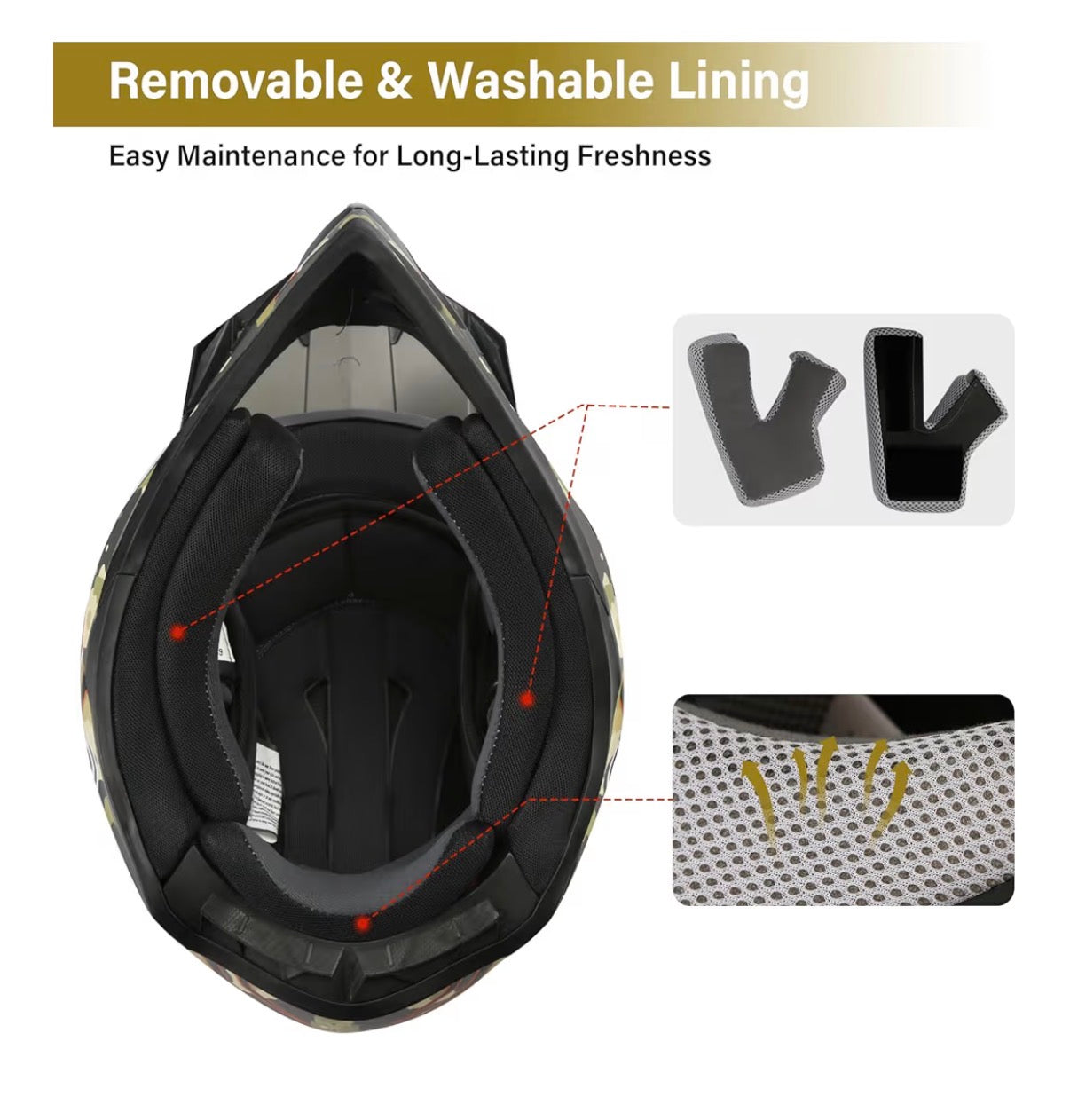 TCMT Motorcycle Dirt Bike Off-Road Motocross ATV Mountain Bike Full Face MX Helmit for Men/Women DOT Approved (New)