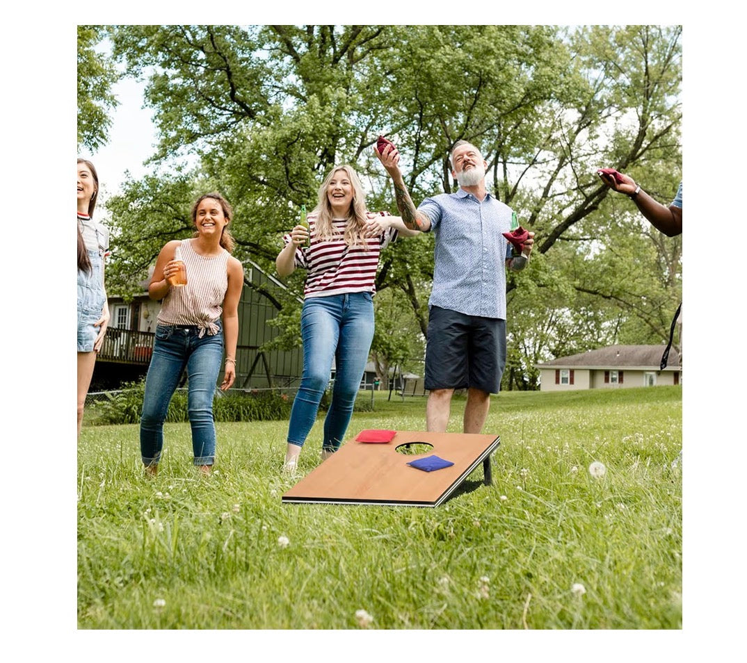Cornhole Set 3 Ft. X 2 Ft. Regulation Size Cornhole Set with Carrying Bags & 8 Bean Bags, 2 Boards Bean Toss Game for Adults Family Outdoor Beach Lawn Outside Backyard Games (New in Box)
