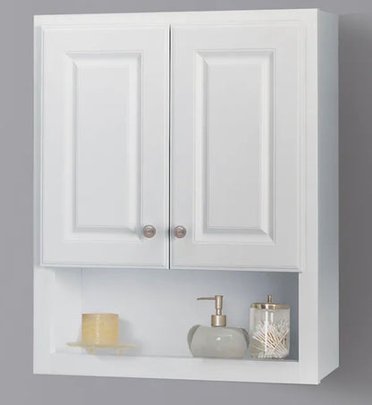 Project Source 23.25 inch X 28 inch X 7 inch True White Bathroom Wall Cabinet