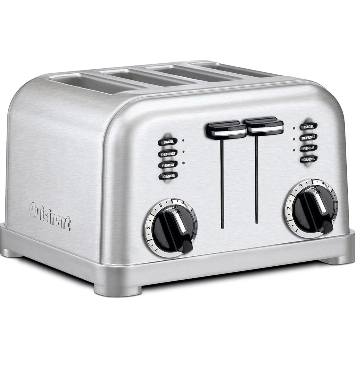 Cuisinart 4 slice compact stainless steel toaster with extra-wide slots for bread, French toast, bagels & pastries